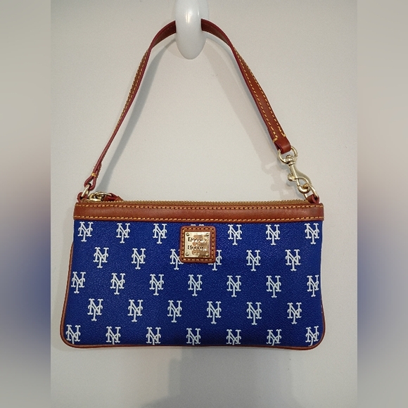 Dooney & Bourke Handbags - Dooney & Bourke and NY Mets, NWOT, Wristlet, Zipper Closure, Color Blue and Tan